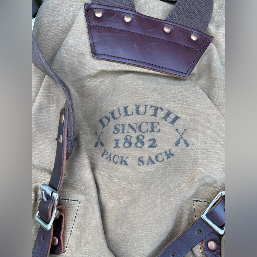 Rustic Duluth Pack Backpack Canvas With Leather S… - image 3